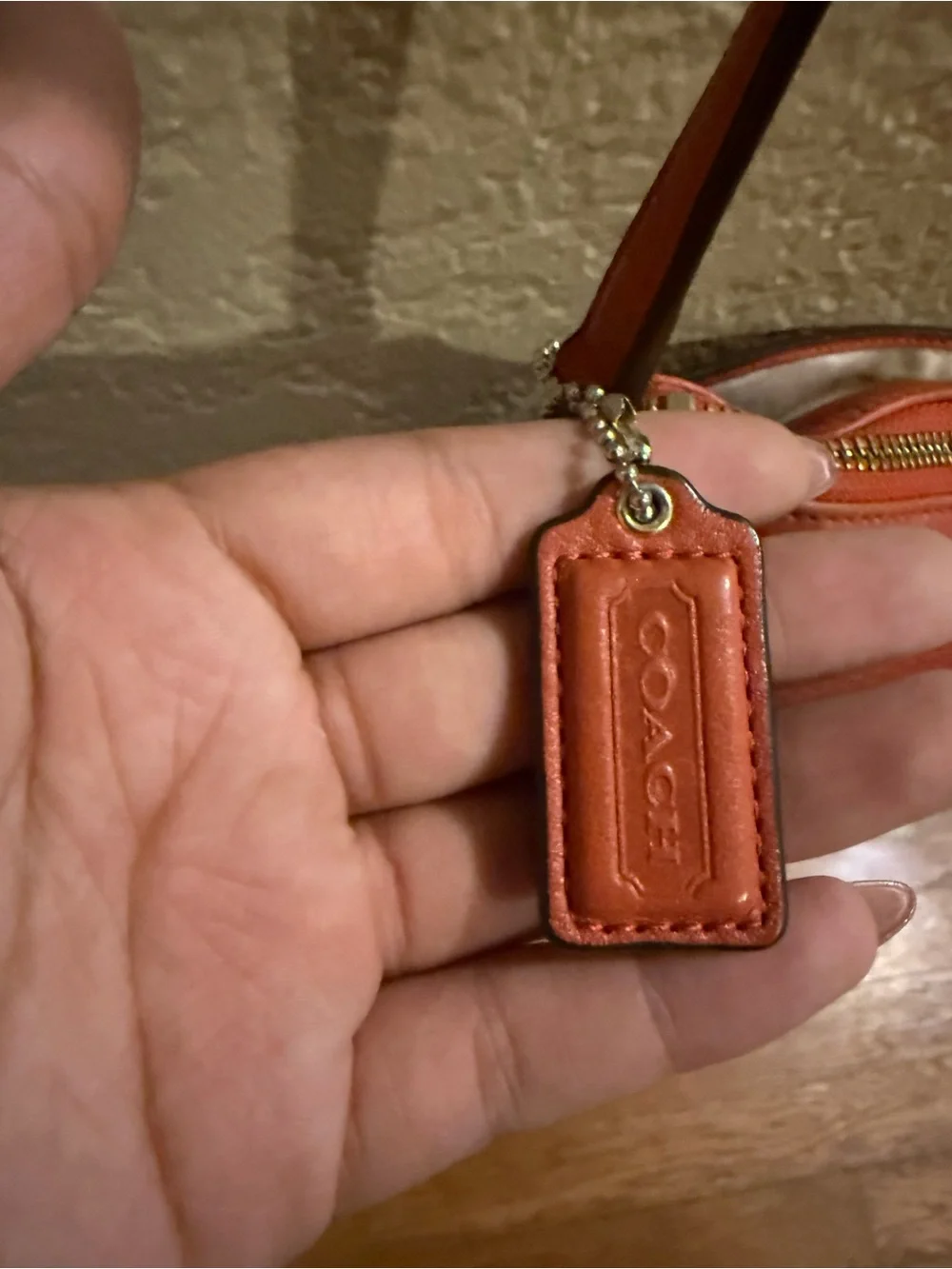 Coach Rust Leather Crossbody Bag with Adjustable Strap